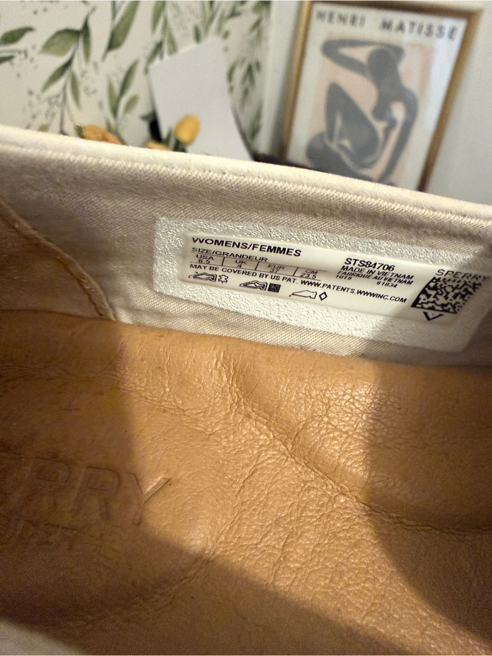 Women’s Sperry Cream Leather Slip-On Boat Shoe - Picture 4 of 5